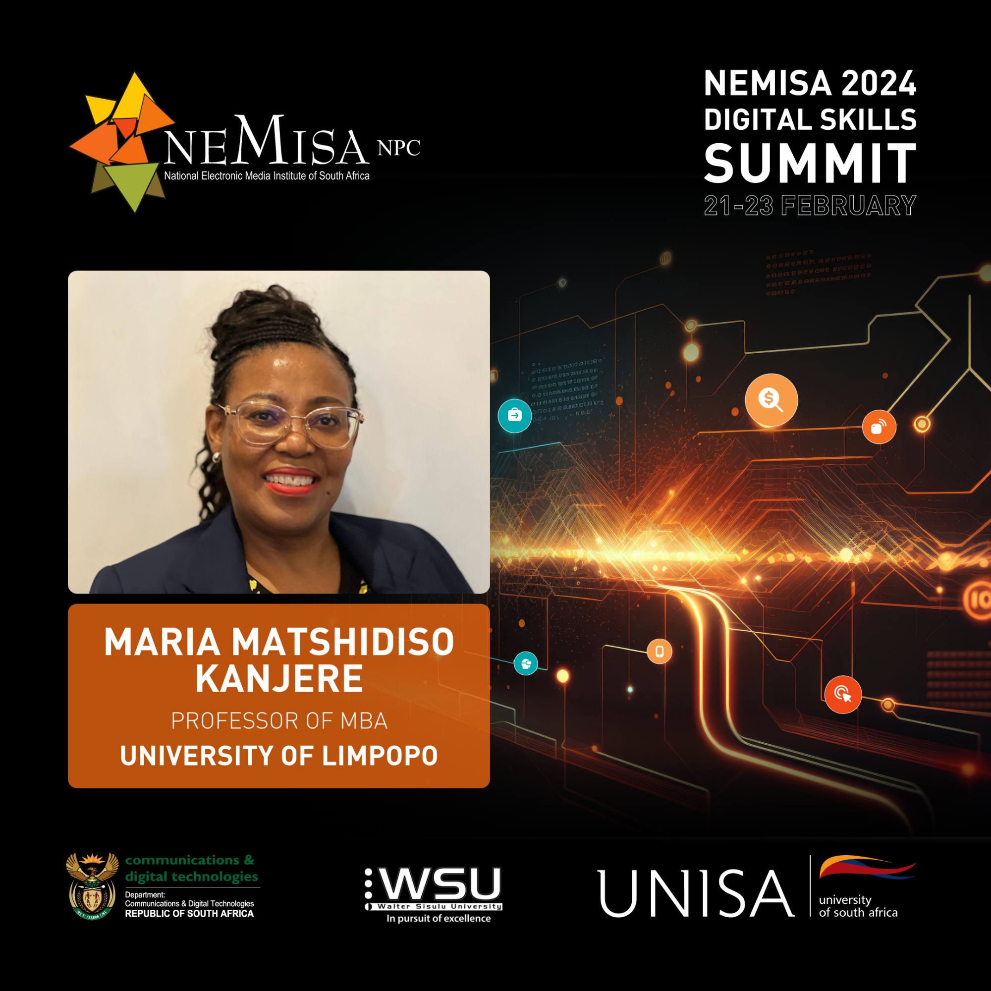 NEMISA Digital Skills Summit 2024_Speakers_Maria Matshidiso Kanjere